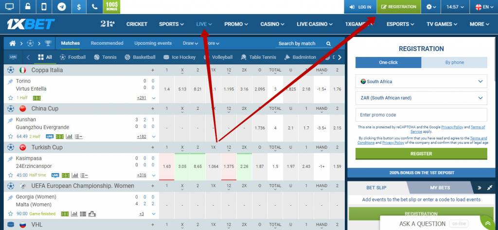 1xBet live streaming
