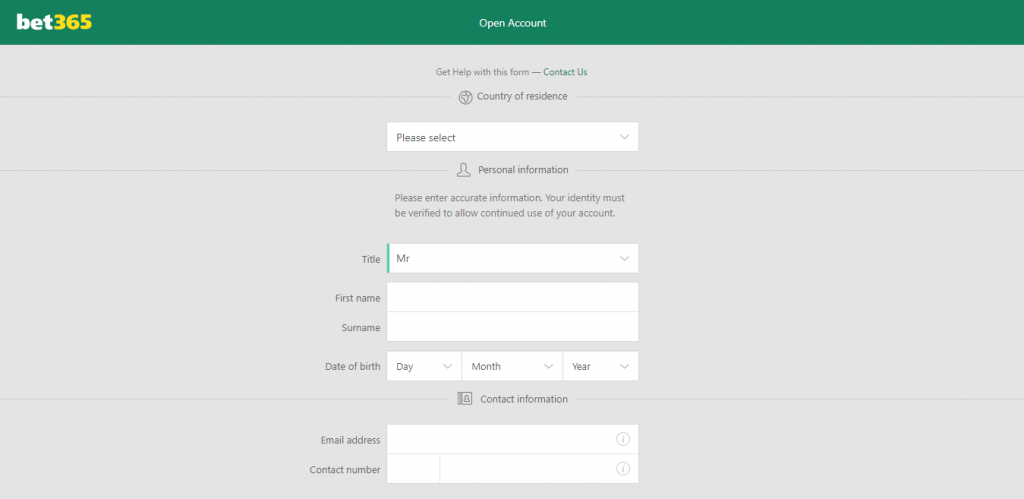 Bet365 registration account