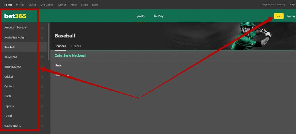 Bet365 sports betting types