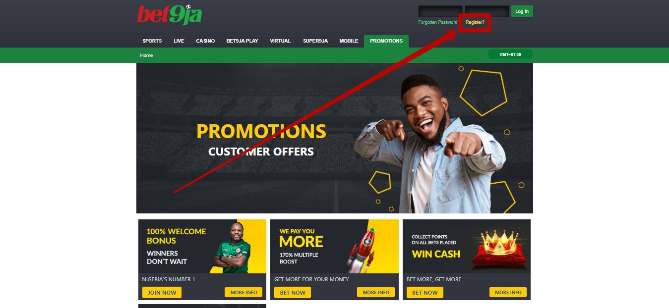 Bet9ja registration in Africa