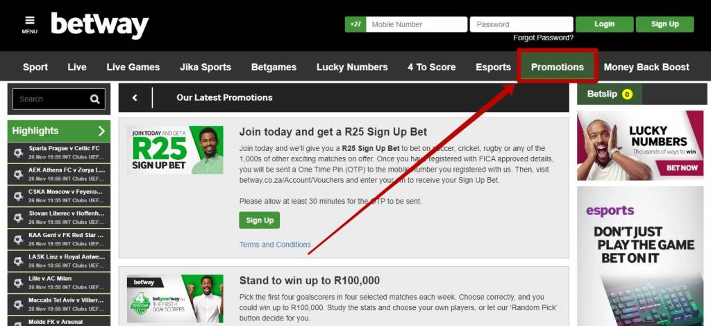 Betway bonuses and promotions