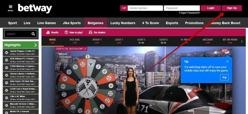 Betway casino games