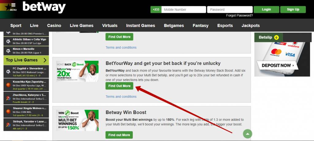 Betway free bonus offers