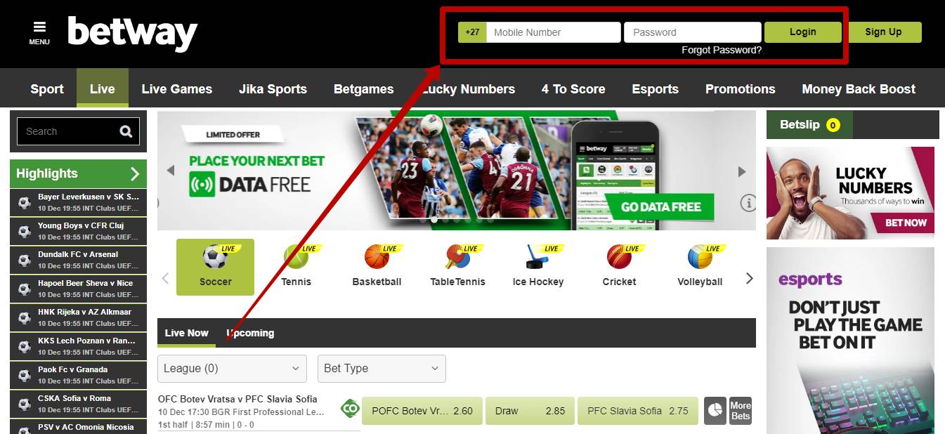 How to register and log on to the Betway betway co.za