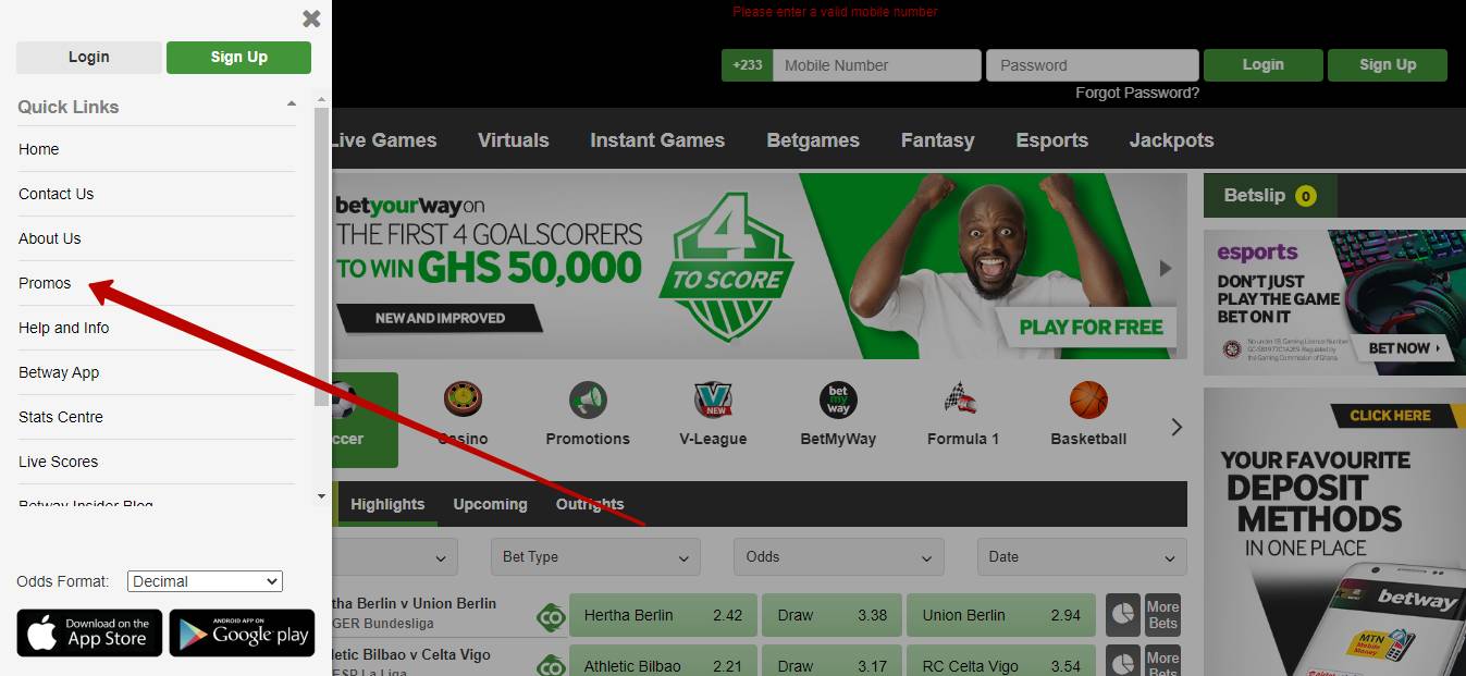 Betway promo code in Africa