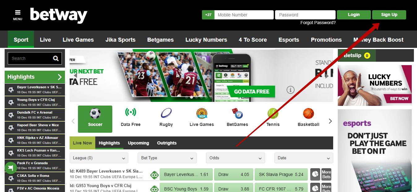 Betway registration in Africa