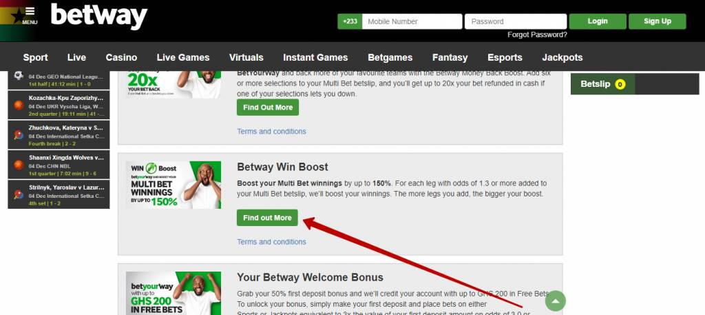 Betway win boost