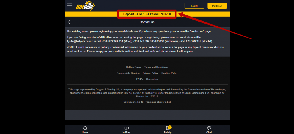 Betyetu deposit and customer support