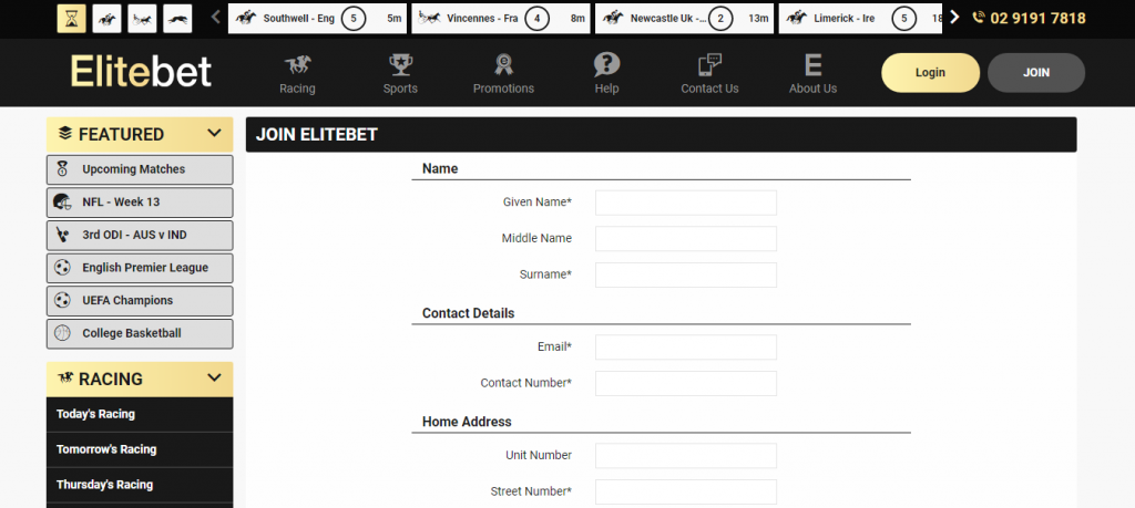 Elitebet registration in Africa