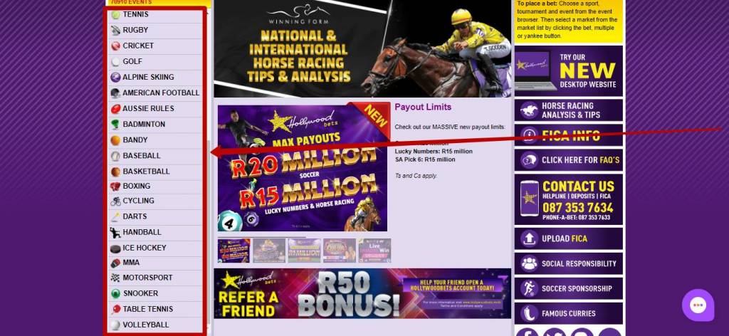 Hollywoodbets Africa betting Horse Racing Sports Betting Review Sportsbook