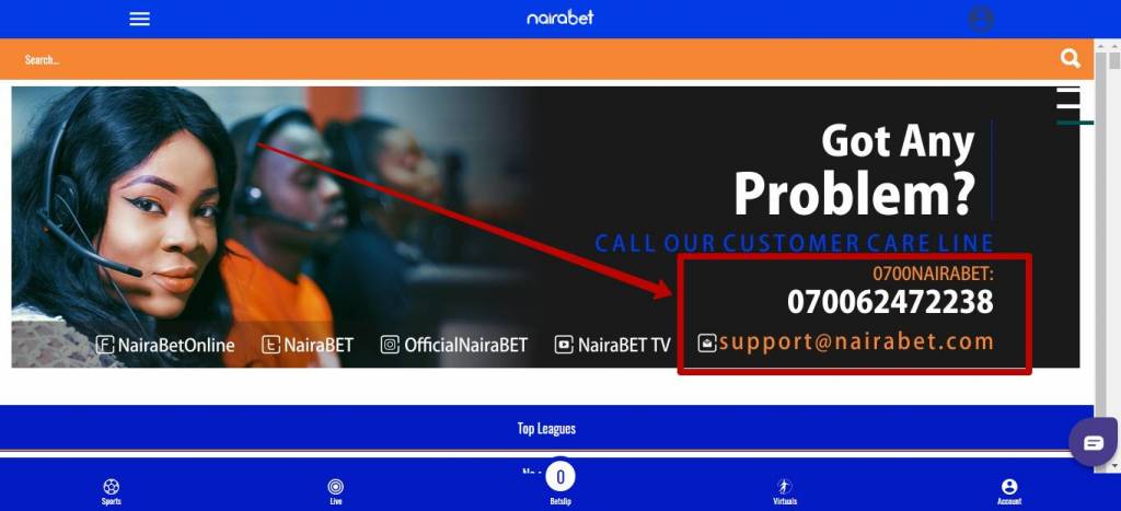 Nairabet online customer support