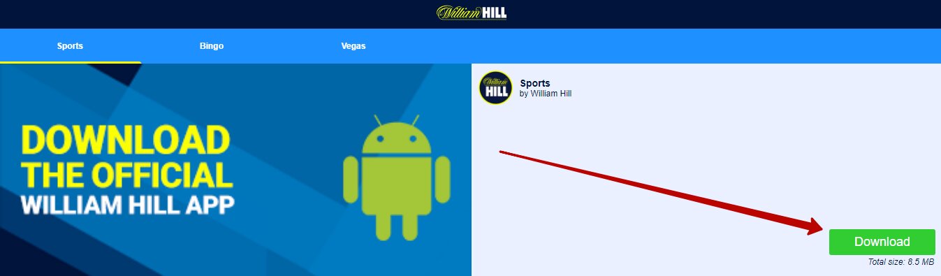 William Hill app for Android