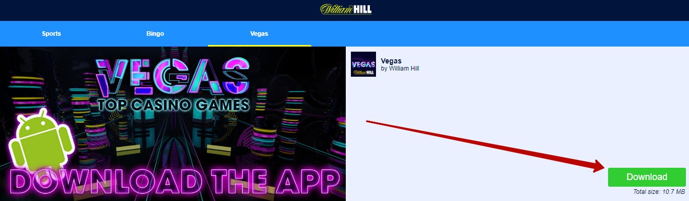 William Hill app for iOS