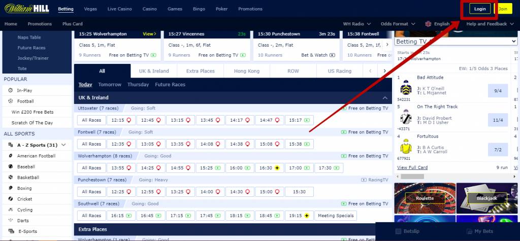 login to william hill account