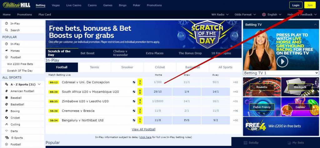 William Hill registration in Africa